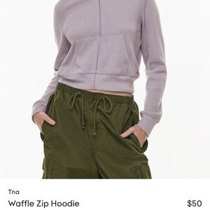 Aritzia waffle zip up